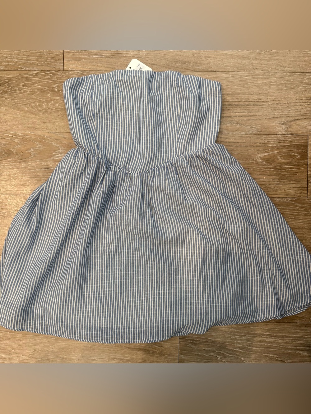 NWT Altar’d State Blue/White Striped Strapless Dress Size Medium